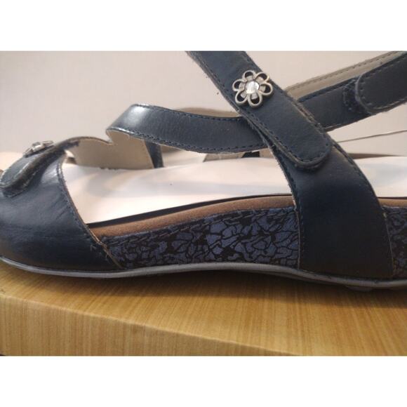 Romika Blue (Jeans)Leather Adjustable Slingback Sandals Fidschi US 6-6.5/EU 37 - Picture 7 of 13